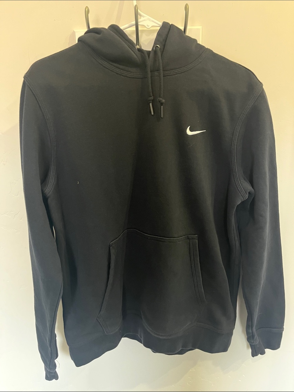 Nike Black Pullover Hoodie with White Swoosh